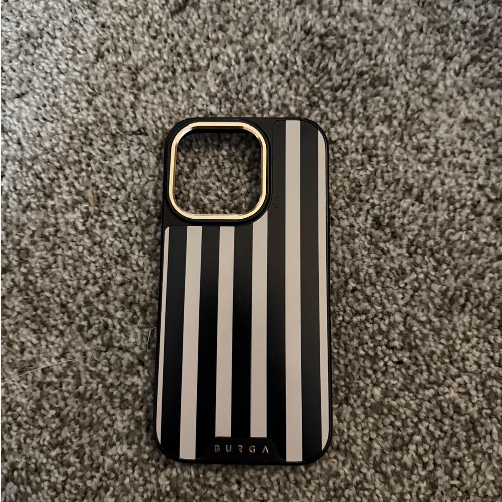 Burga Black and White Striped Phone Case